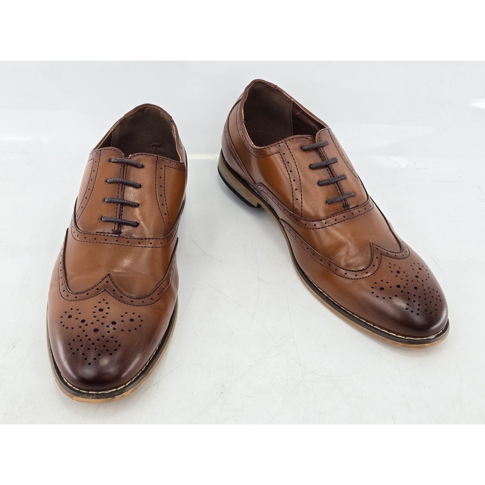 Stacy Adams Wingtip Oxfords Mens 6 Brown Brogue Dress Shoes -Good